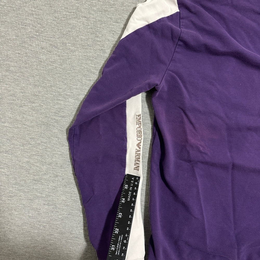 EA7 Emporio Armani Womens Purple Colorblock Full Zip Hoodie Sweatshirt Logo - Picture 12 of 14